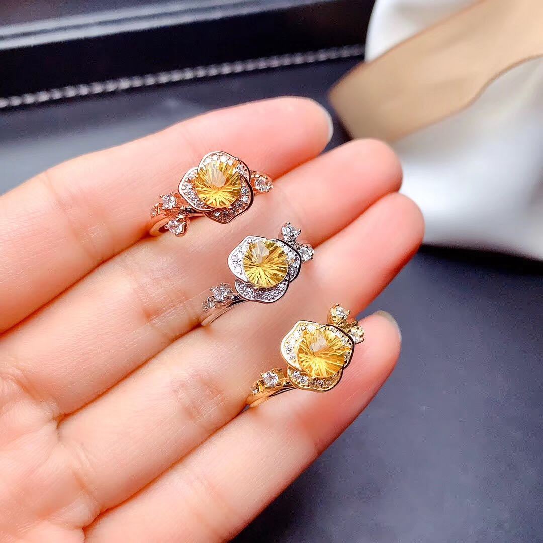 Firework Citrine women Ring