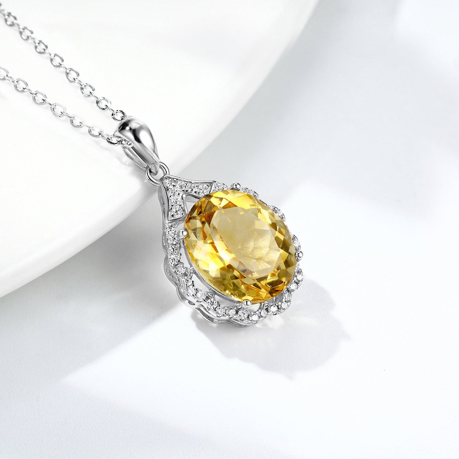 Citrine Rough Stone Pendant For Women