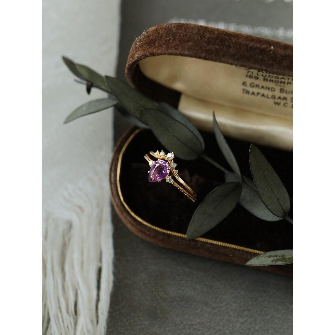 Sterling Silver Fantasy Natural Amethyst Crown Women Ring