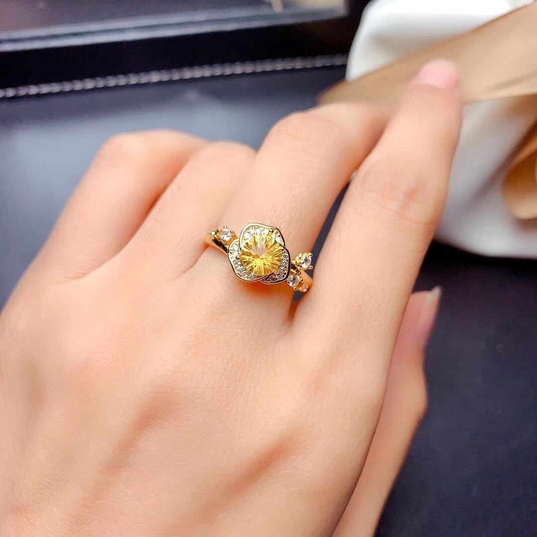 Firework Citrine women Ring