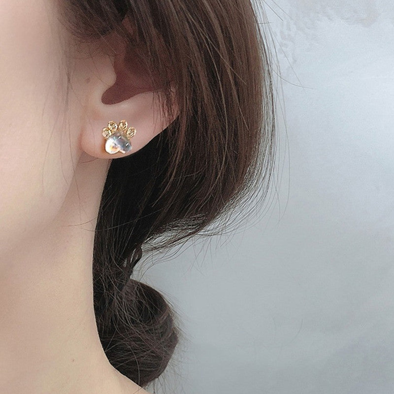 Lovely Micro-paved Zircon Moonstone Women Earrings