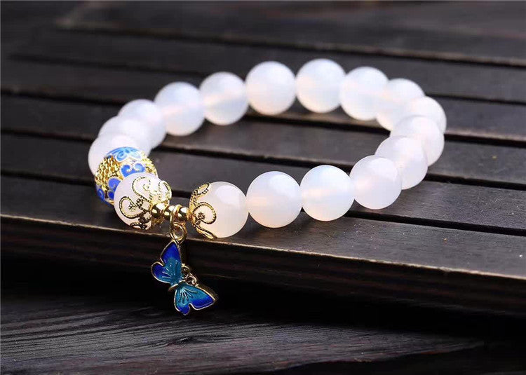 Crystal White Agate Women Bracelet