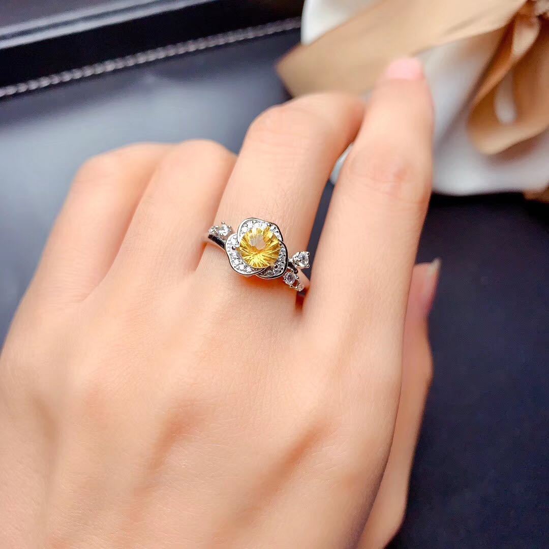 Firework Citrine women Ring