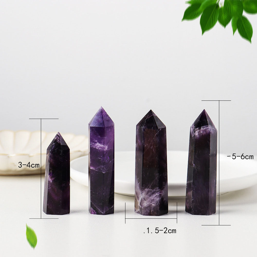 Dream Amethyst Single Tip Crystal Column Hexagon Prism Natural Amethyst Home Decor