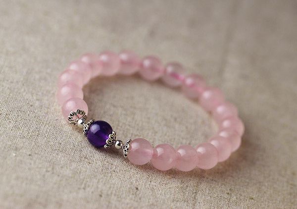 Crystal Amethyst Pink Women Bracelet