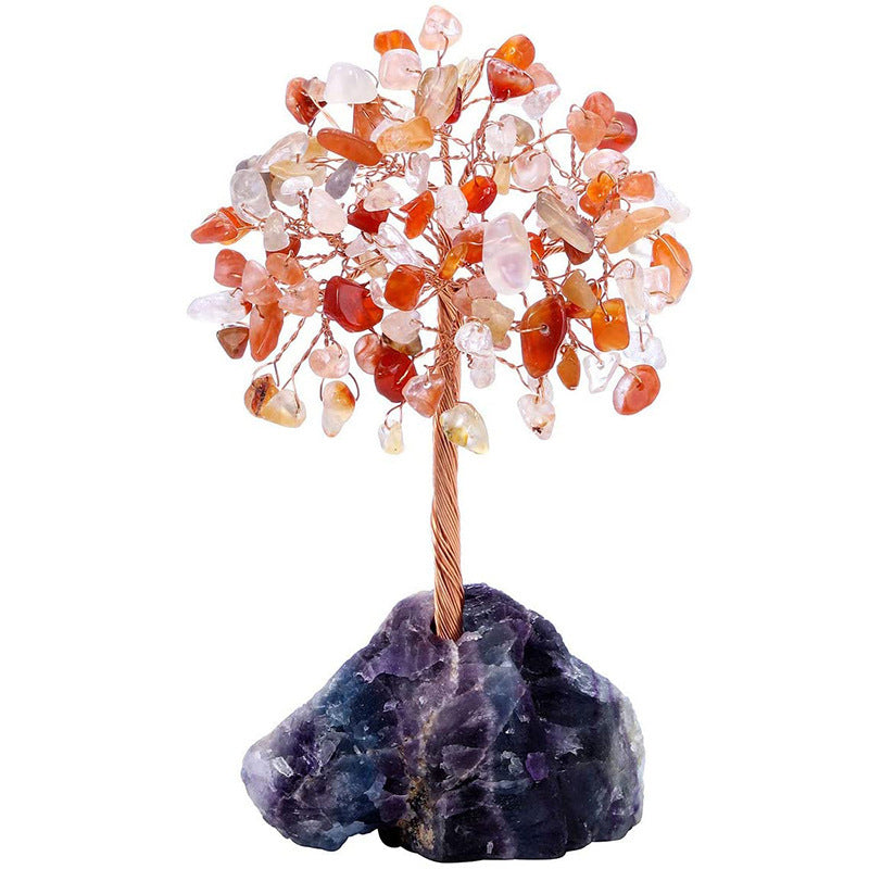 Natural Crystal Tree Crystal Wool Ore Fluorite Base Ornaments