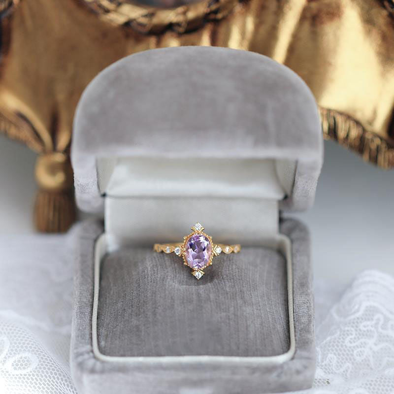 Amethyst Sterling Silver Inlay Women Ring