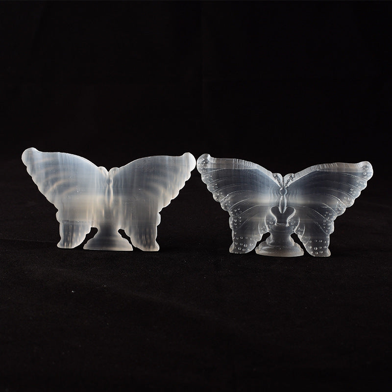 Selenite Butterfly Gypsum Morocco Transparent Handicraft Ornaments Home Decor