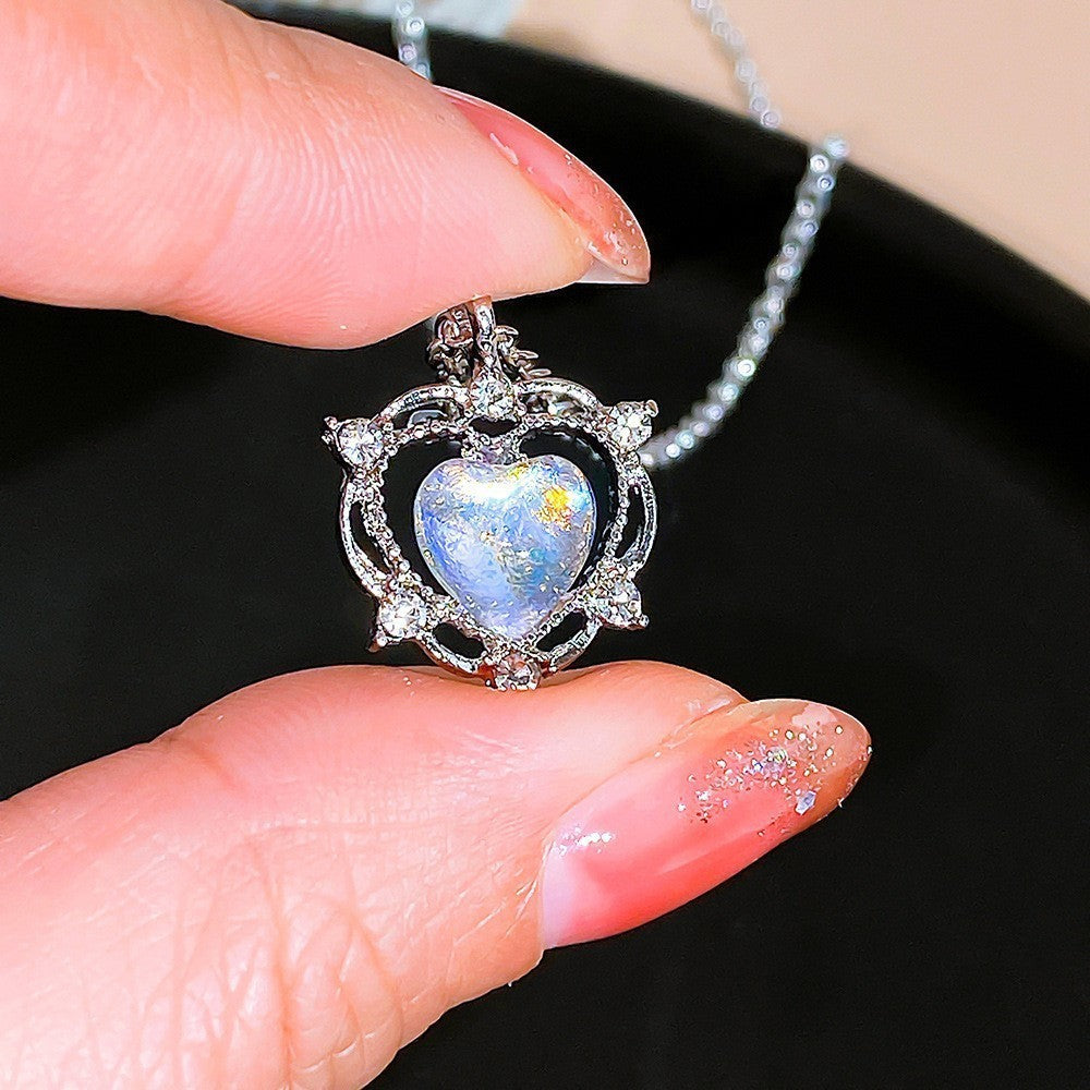 Women's Moonstone Love Pendant Necklace