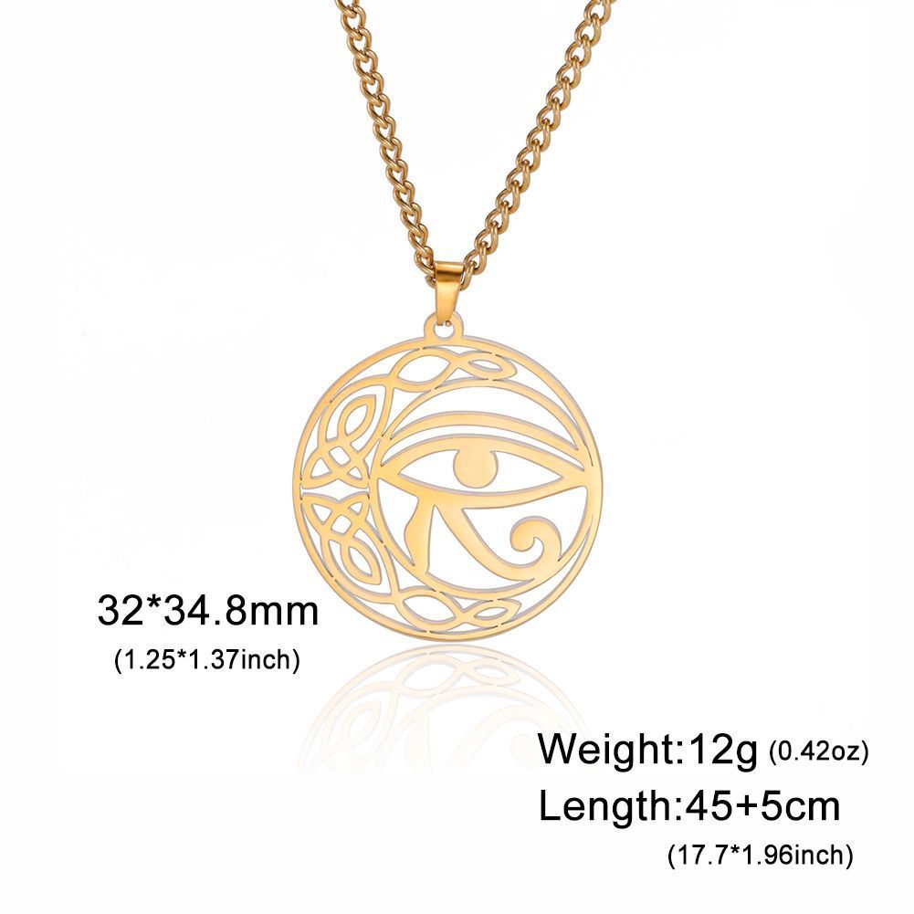 Titanium Steel Eye of Horus Pendant Stainless Steel Necklace