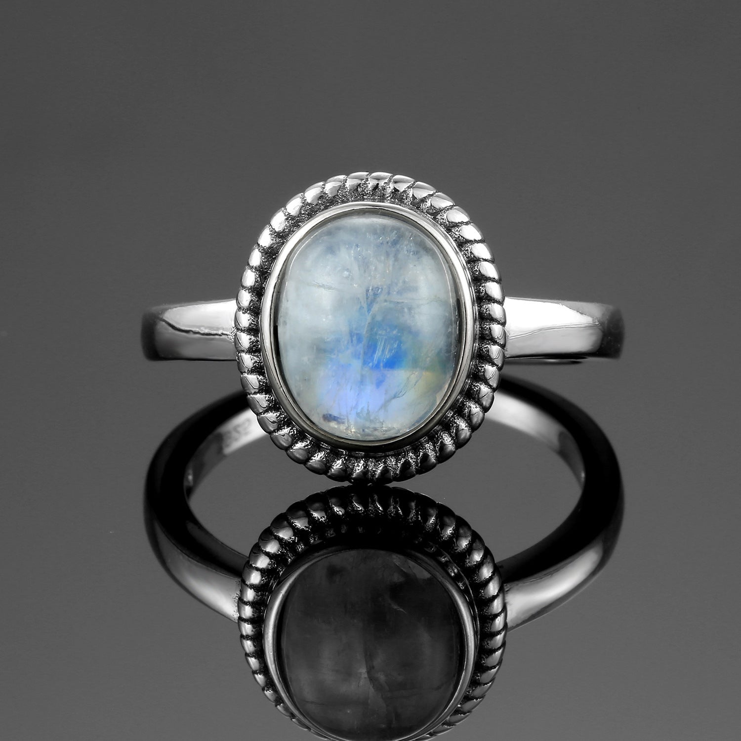 Court Style Moonstone Niche Mid-ancient Vintage Women Ring