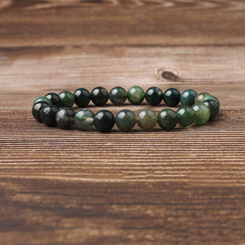 Natural water grass agate Couple Women and Men Bracelet