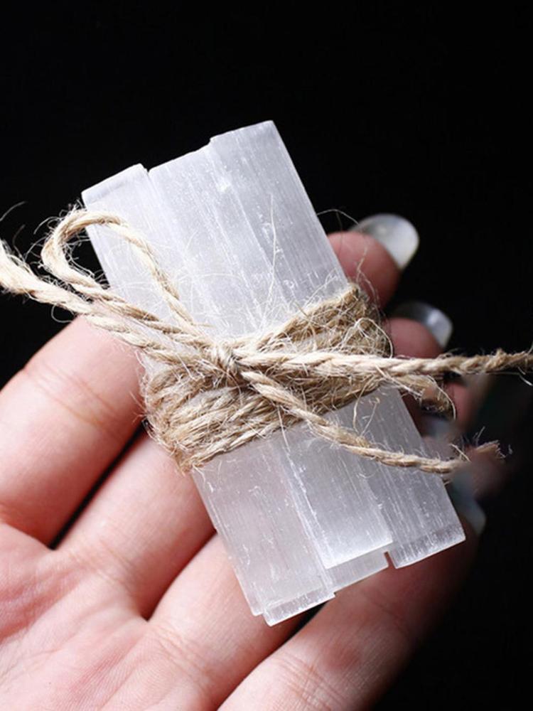 Natural Selenite Crystal Stick White Quartz Mineral Home Decor