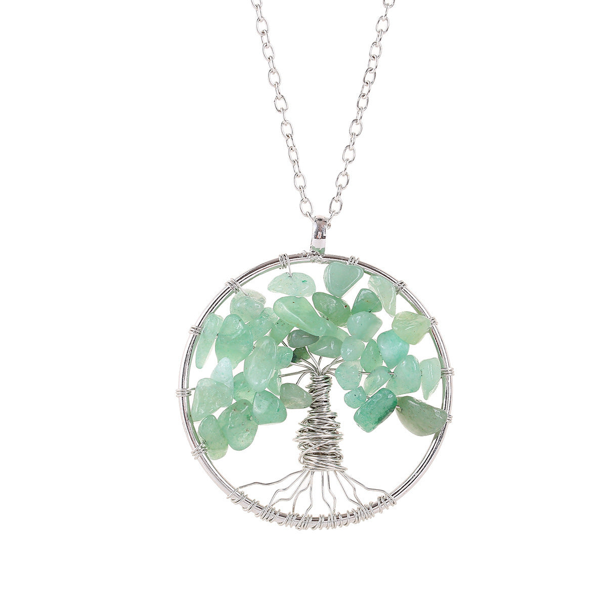 Natural Crystal Gravel Hand-wound Tree Of Life Fortune Tree Necklace