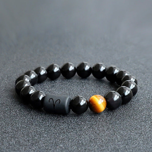 Natural Stone Agate Constellation Men Couple Bracelet