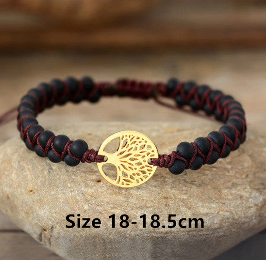 Natural Agate Beads, Hand-woven Yoga Friendship Couple Bracelet