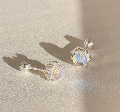 Women's Screw Moonstone Small Earrings