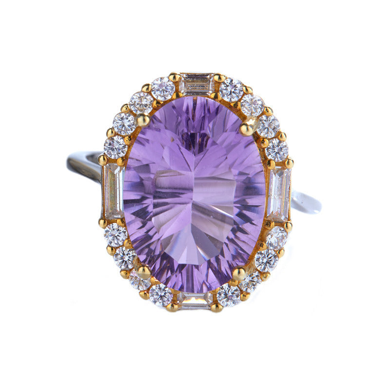 Temperament Natural Amethyst Women Ring