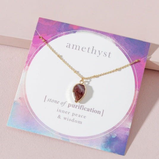 Simple Amethyst Women Necklace