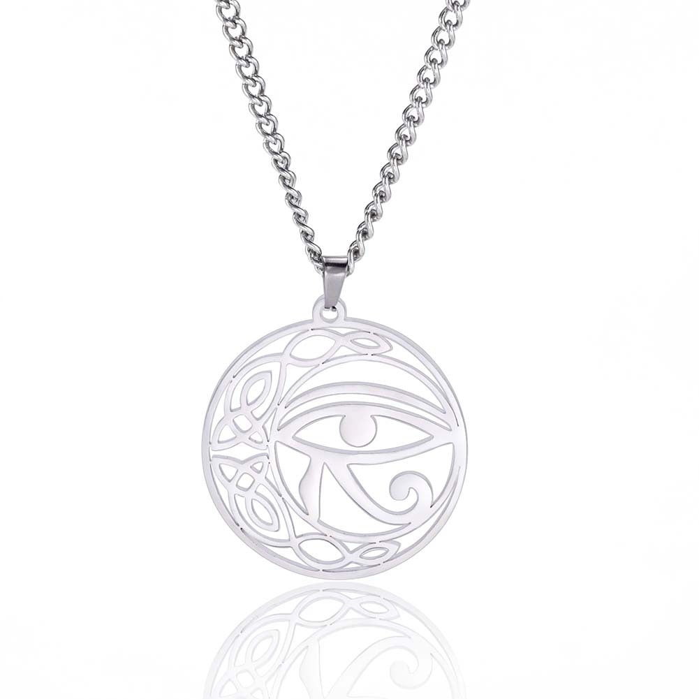 Titanium Steel Eye of Horus Pendant Stainless Steel Necklace