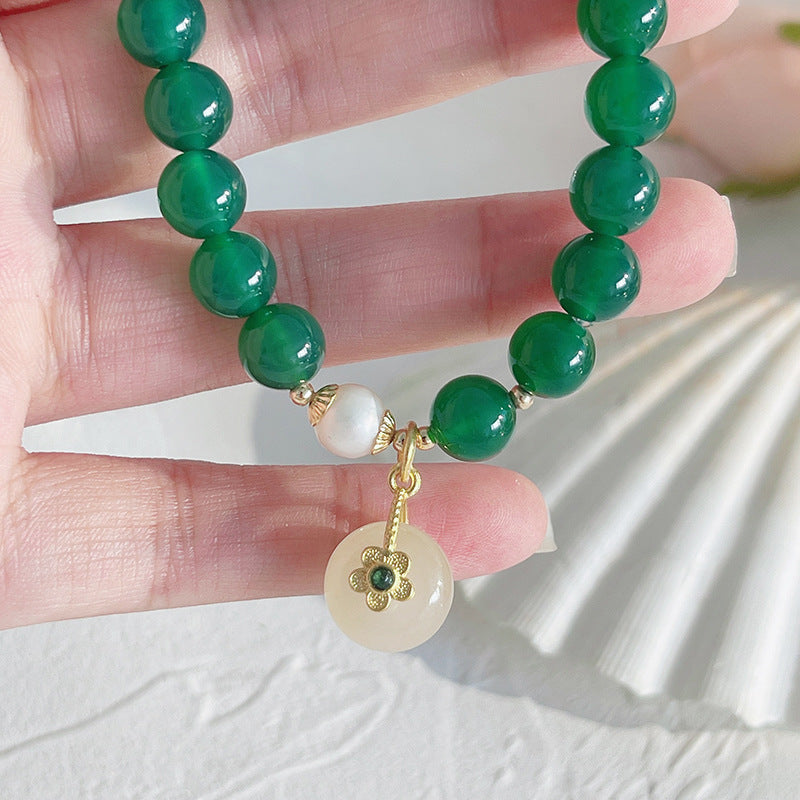 New Ancient Style Green Agate Bracelet Women