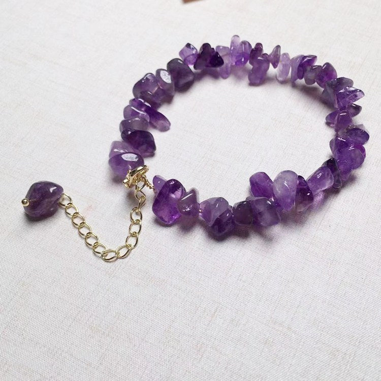 Natural Amethyst Crushed Stone Women Bracelet