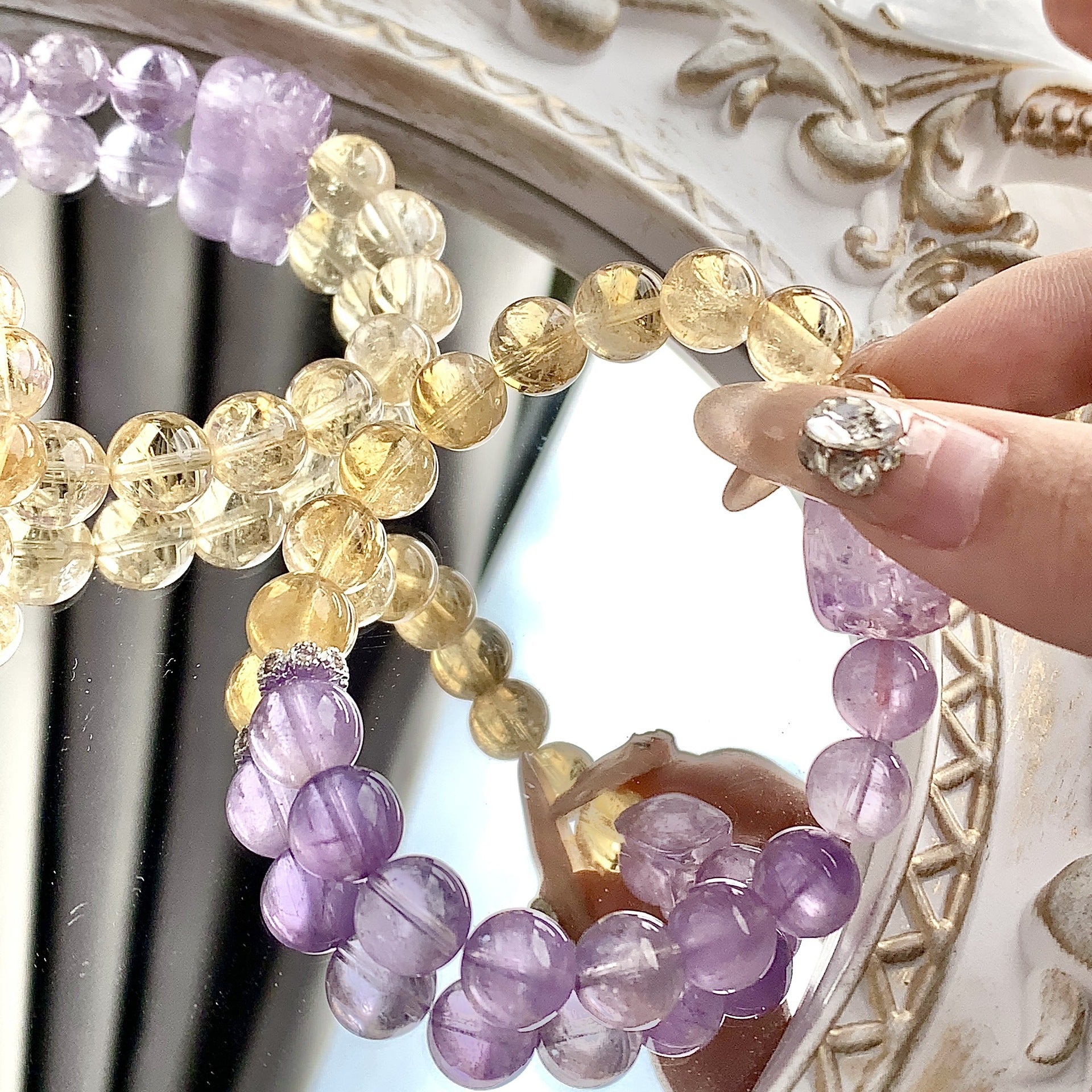 Natural Crystal Amethyst Women Bracelet