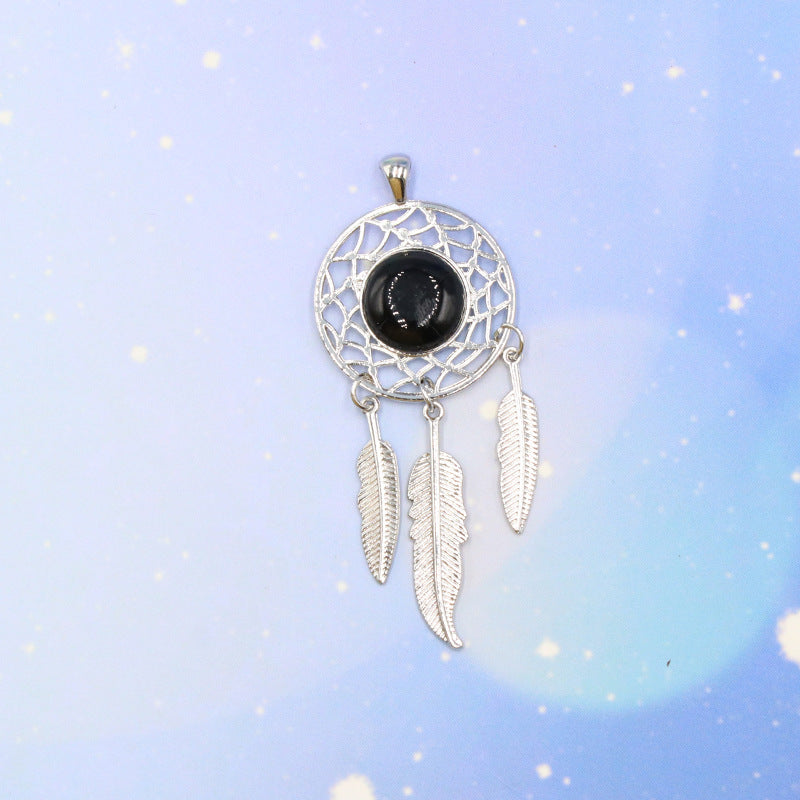 Agate Crystal Dream Catcher Women Necklace