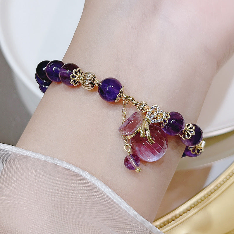 Fashion Luck Amethyst Women Bracelet Retro National Style