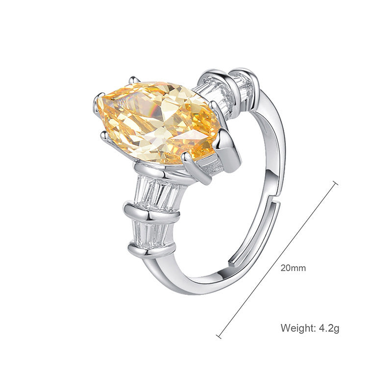 Citrine Female Color Gemstone Live Ring