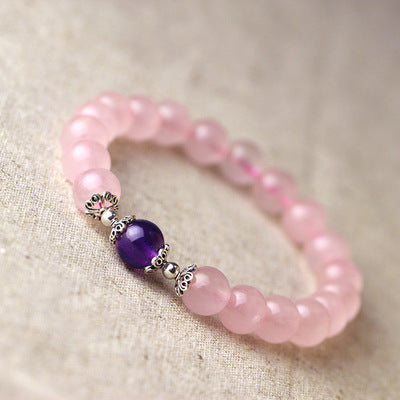 Crystal Amethyst Pink Women Bracelet