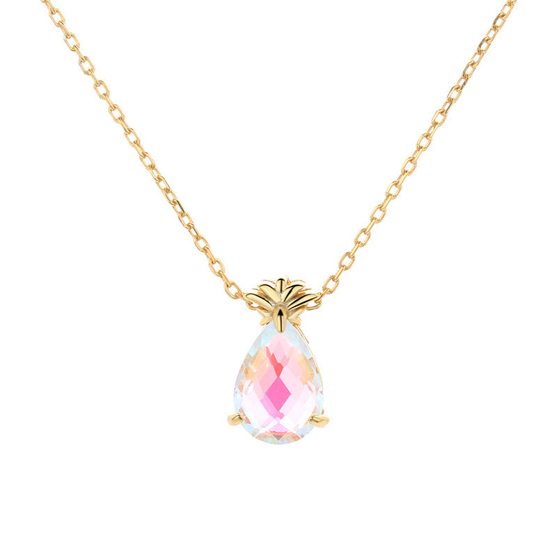 Dream Rainbow Moonstone pineapple Women Necklace