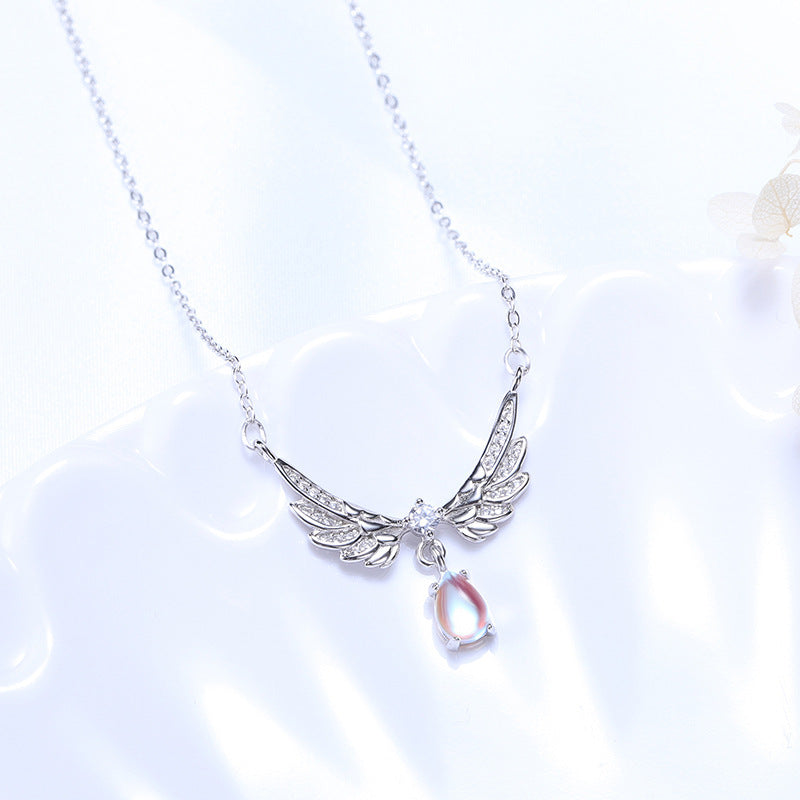 Angel Wings Moonstone Women Necklace