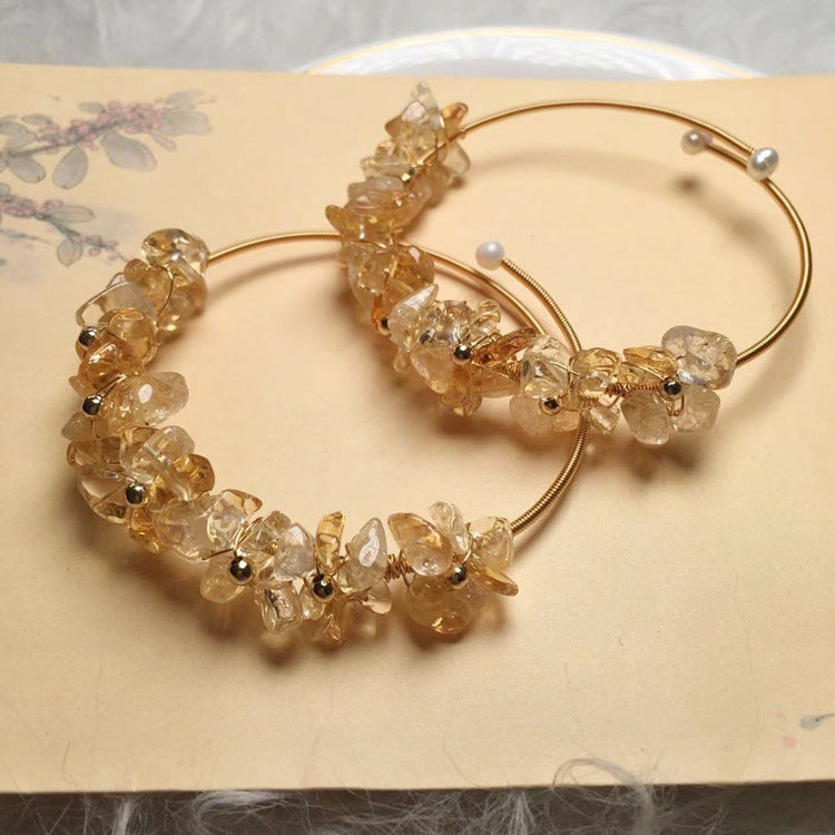 Natural Citrine Bracelet 14K Wire Winding Process