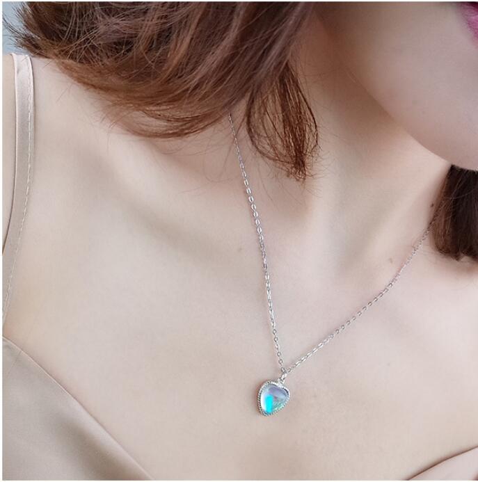 Moonstone Love Heart-shaped Women Necklace