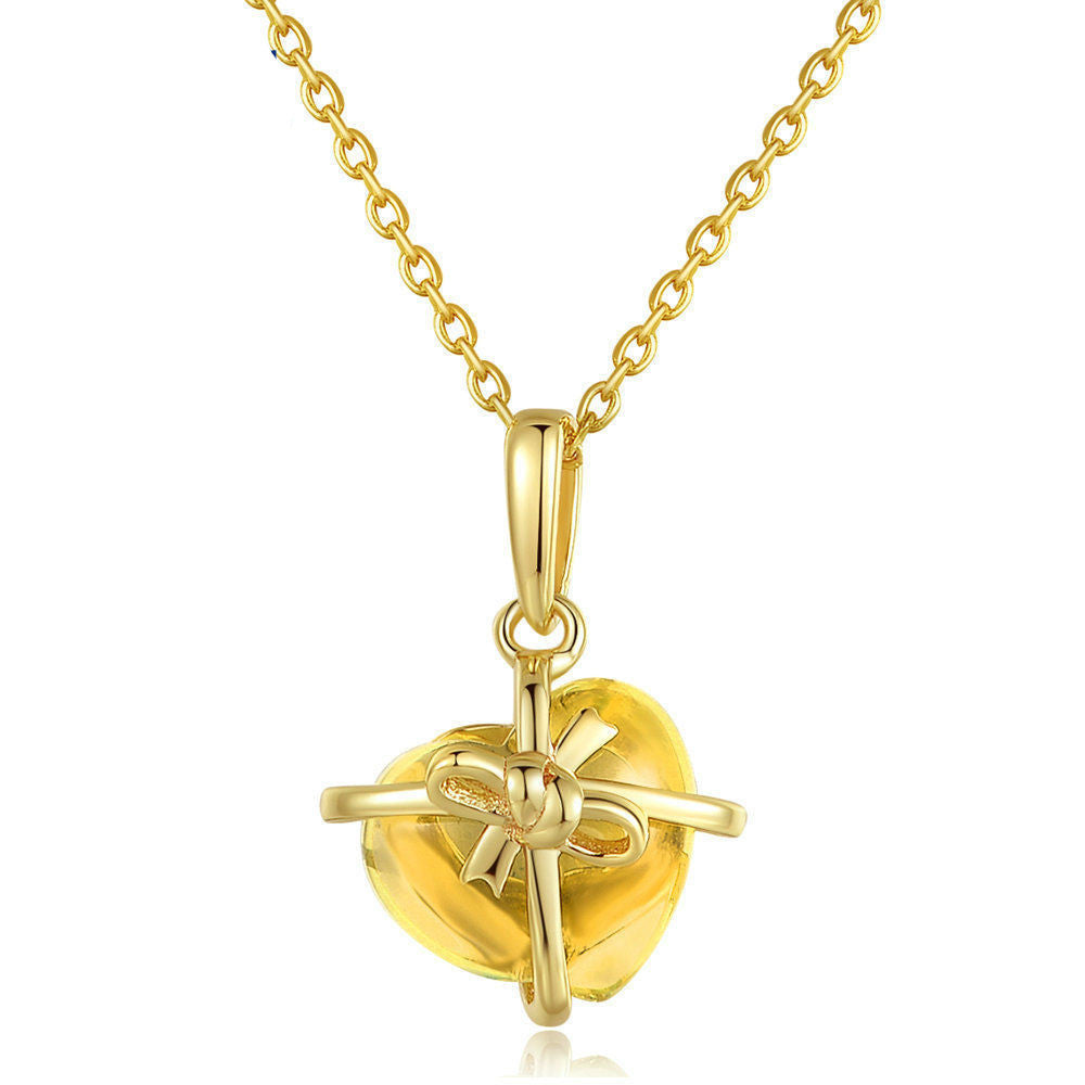 Citrine bow necklace