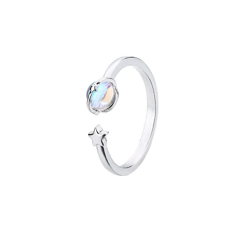 Unique Design Moonstone Planet Women Ring