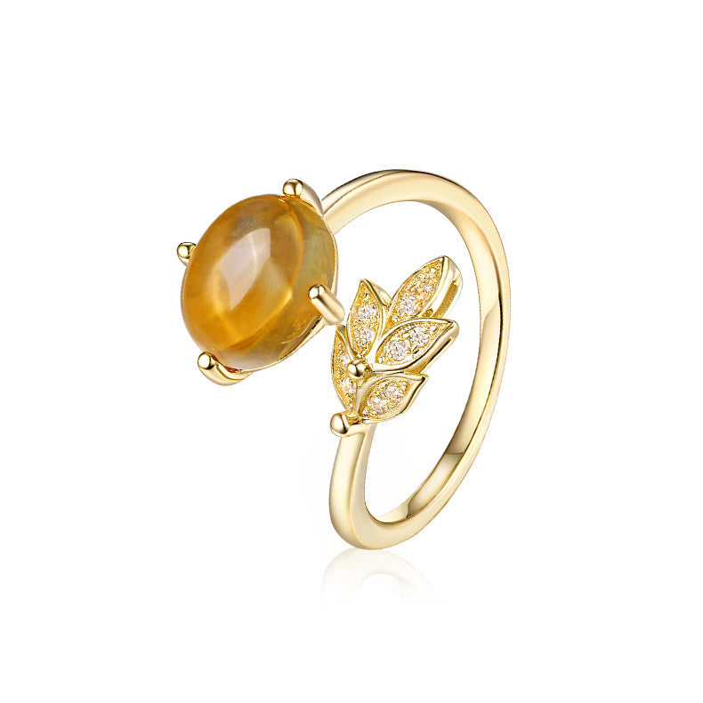 Natural Citrine Gemstone Women Ring