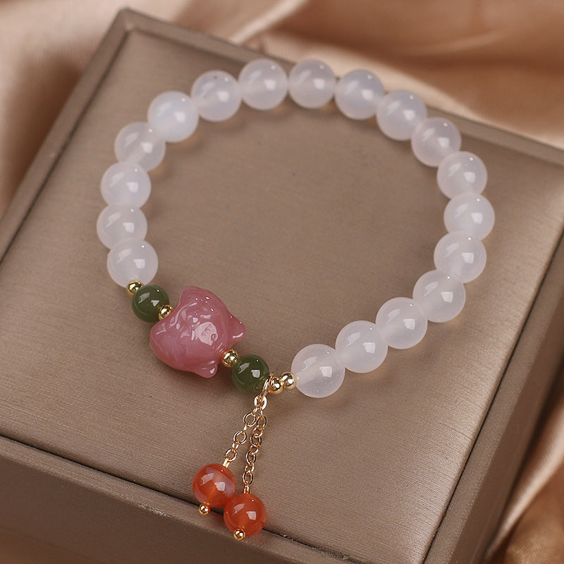 Special-interest Design White Agate Bead Women Bracelet