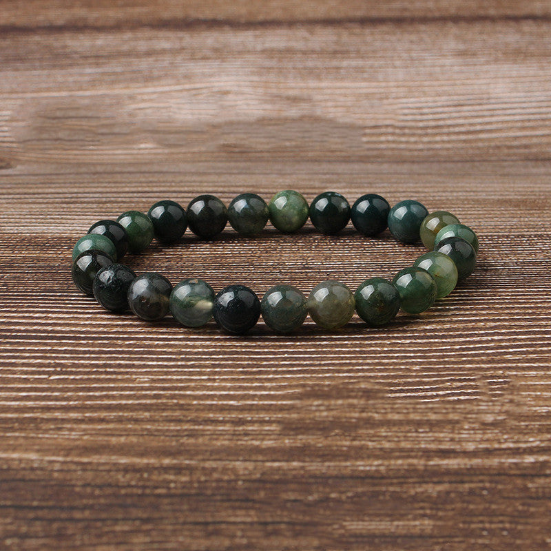 Natural water grass agate Couple Women and Men Bracelet