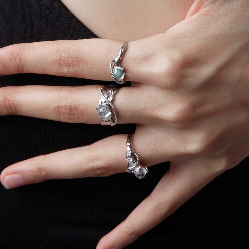 Women's Sterling Silver Moonstone Ring