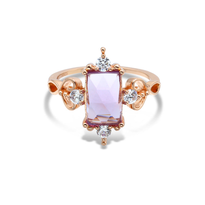 Natural Amethyst Women Ring