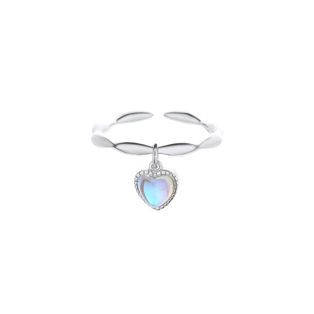 Moonstone Love Ring Women's Olive Beads