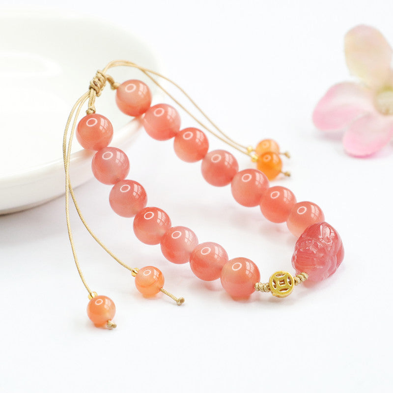 Natural Salt Source Agate Women Bracelet Pixiu