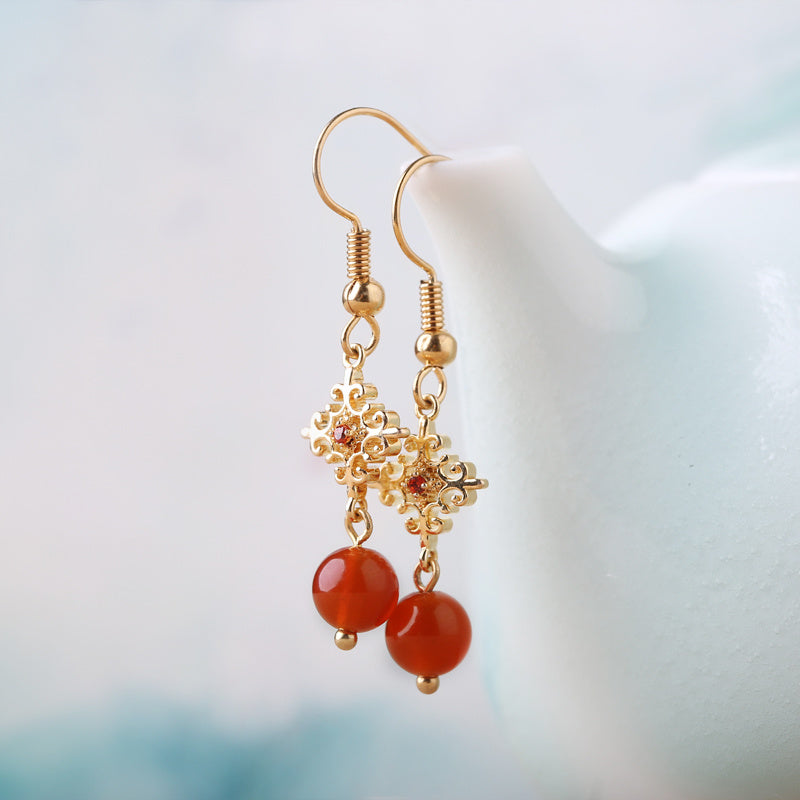 Women's Fashion Simple Vintage Agate Earrings