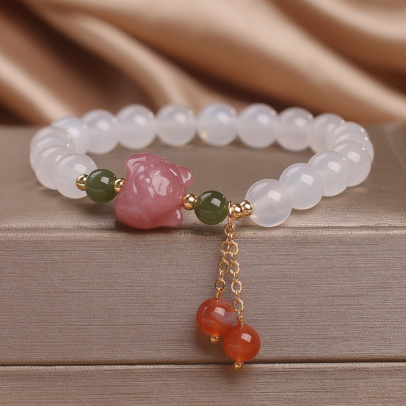 Special-interest Design White Agate Bead Women Bracelet