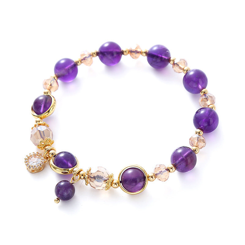 Luxury Amethyst Beaded Women Bracelet