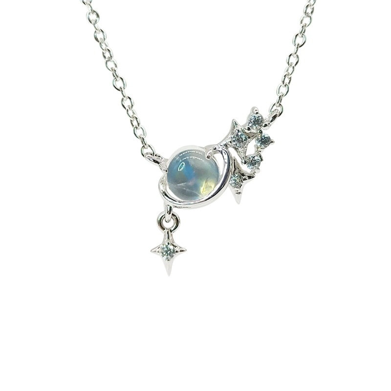 Star Clavicle Chain Natural Moonstone Women Necklace