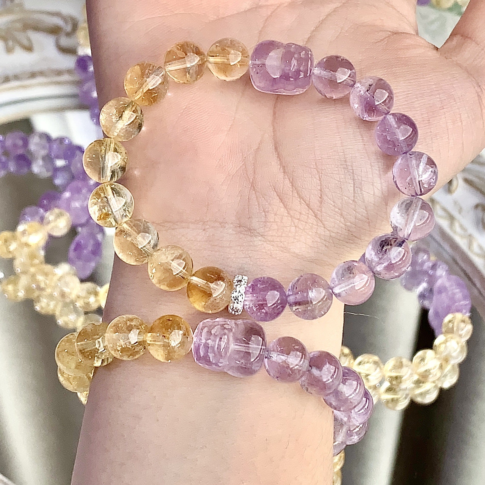 Natural Crystal Amethyst Women Bracelet