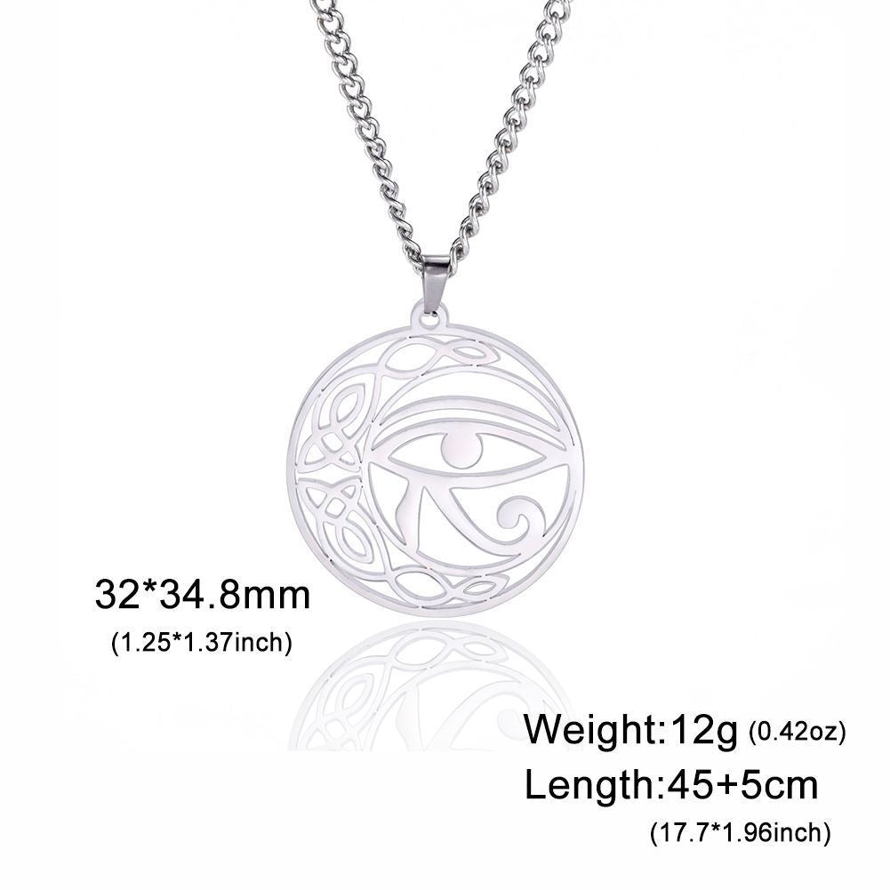 Titanium Steel Eye of Horus Pendant Stainless Steel Necklace